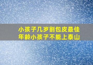 小孩子几岁割包皮最佳年龄小孩子不能上泰山