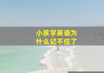 小孩学英语为什么记不住了