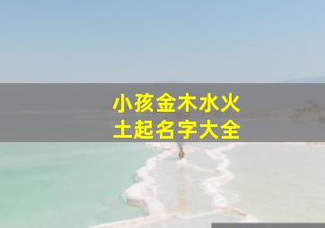 小孩金木水火土起名字大全