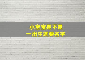 小宝宝是不是一出生就要名字