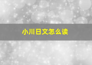 小川日文怎么读