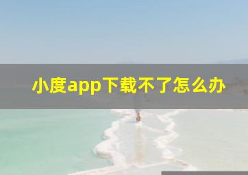 小度app下载不了怎么办