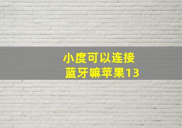 小度可以连接蓝牙嘛苹果13