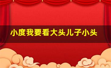 小度我要看大头儿子小头