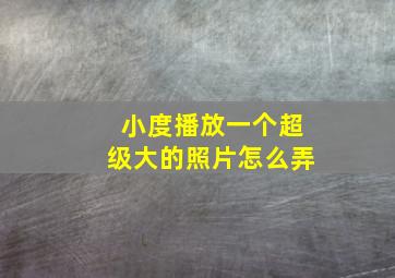 小度播放一个超级大的照片怎么弄