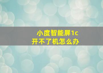 小度智能屏1c开不了机怎么办