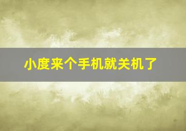 小度来个手机就关机了