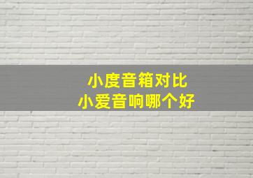 小度音箱对比小爱音响哪个好