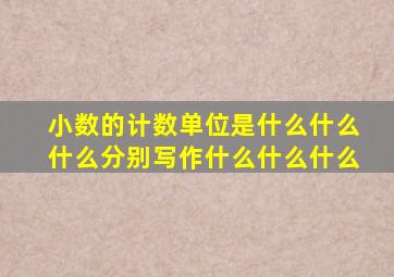 小数的计数单位是什么什么什么分别写作什么什么什么