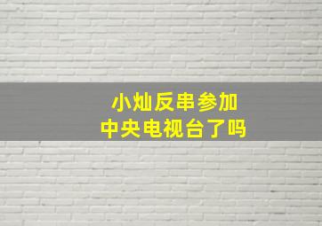 小灿反串参加中央电视台了吗