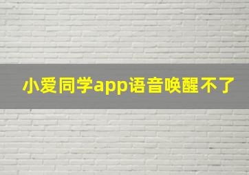 小爱同学app语音唤醒不了