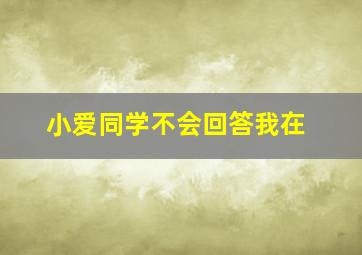 小爱同学不会回答我在