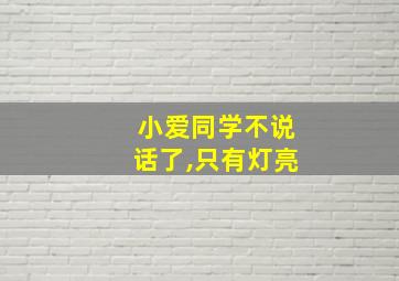 小爱同学不说话了,只有灯亮