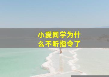 小爱同学为什么不听指令了