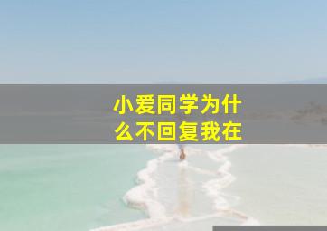 小爱同学为什么不回复我在