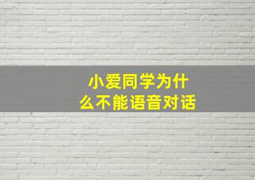 小爱同学为什么不能语音对话