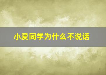 小爱同学为什么不说话