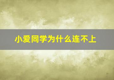 小爱同学为什么连不上