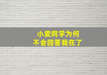 小爱同学为何不会回答我在了