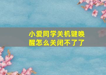 小爱同学关机键唤醒怎么关闭不了了