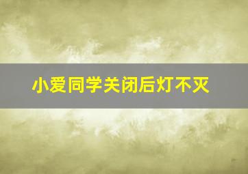 小爱同学关闭后灯不灭