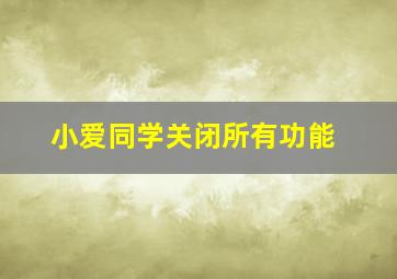 小爱同学关闭所有功能