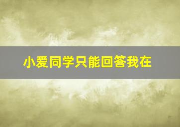 小爱同学只能回答我在