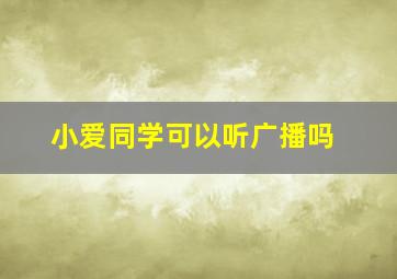 小爱同学可以听广播吗