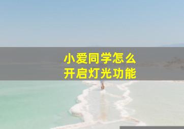 小爱同学怎么开启灯光功能