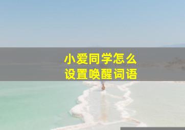 小爱同学怎么设置唤醒词语