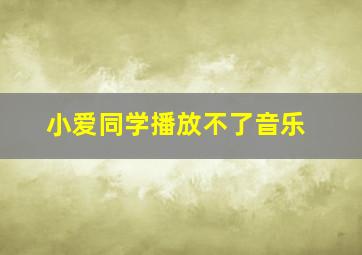 小爱同学播放不了音乐