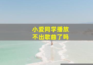 小爱同学播放不出歌曲了吗