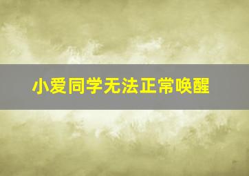 小爱同学无法正常唤醒