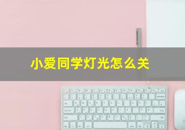 小爱同学灯光怎么关