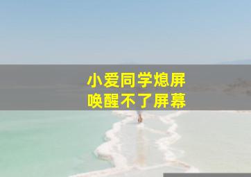 小爱同学熄屏唤醒不了屏幕