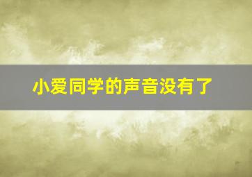 小爱同学的声音没有了