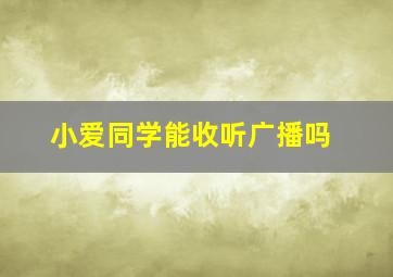 小爱同学能收听广播吗