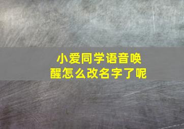 小爱同学语音唤醒怎么改名字了呢