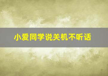 小爱同学说关机不听话