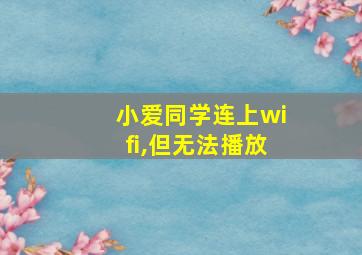 小爱同学连上wifi,但无法播放