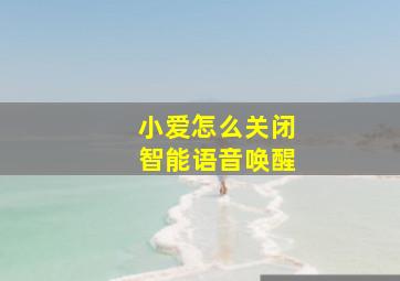 小爱怎么关闭智能语音唤醒