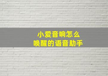 小爱音响怎么唤醒的语音助手