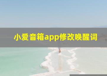 小爱音箱app修改唤醒词