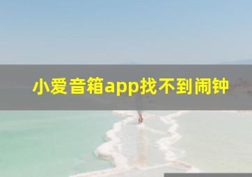 小爱音箱app找不到闹钟