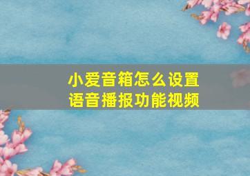 小爱音箱怎么设置语音播报功能视频