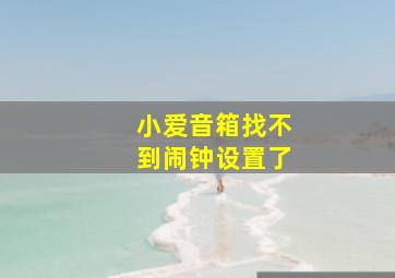 小爱音箱找不到闹钟设置了