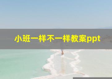 小班一样不一样教案ppt