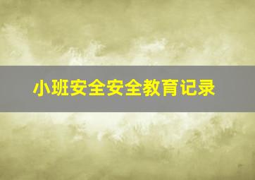 小班安全安全教育记录