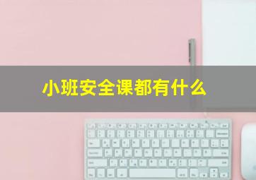 小班安全课都有什么