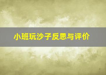 小班玩沙子反思与评价